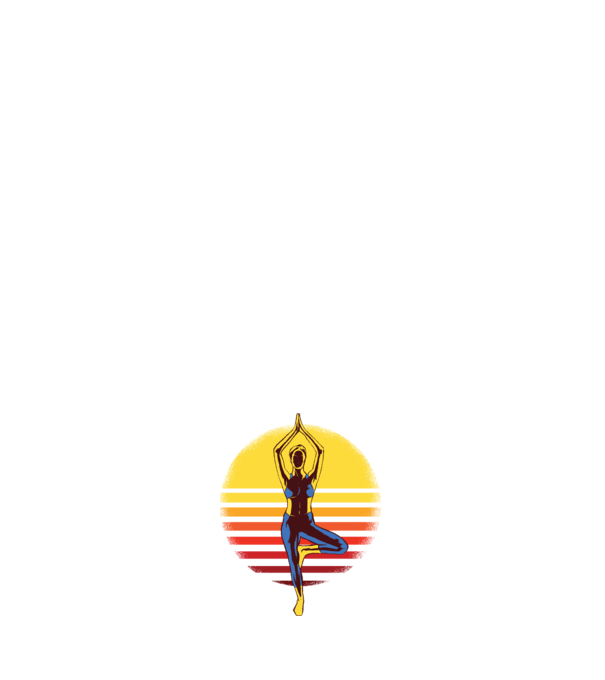 Retro yoga model negru pe tricou