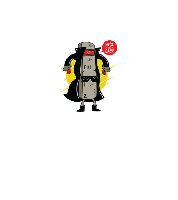 Ctrl Z Terminator Parodie model gri pe tricou