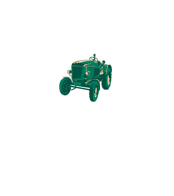 Tractor vechi model gri pe tricou