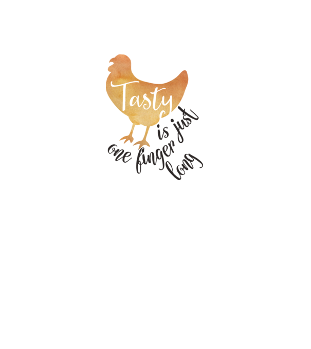 Tasty is just one finger long model alb pe tricou