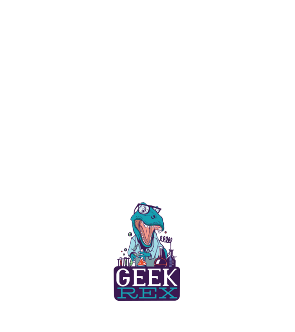 Geek Rex dinozaur tricou model albastru închis pe tricou