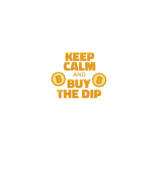 Keep calm and buy the dip Bitcoin model negru pe tricou