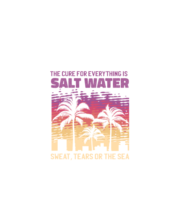 Retro Sunset - Apa sărată este leac pentru orice model negru pe tricou