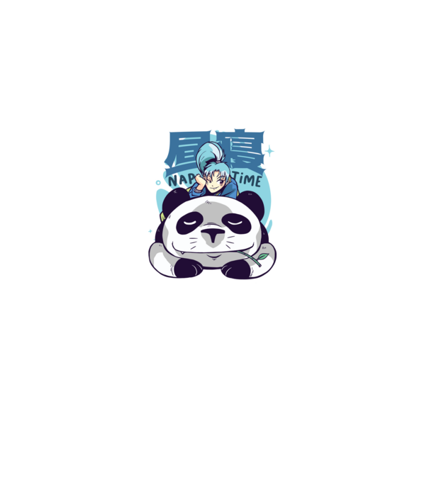 Anime Panda relaxare model alb pe tricou