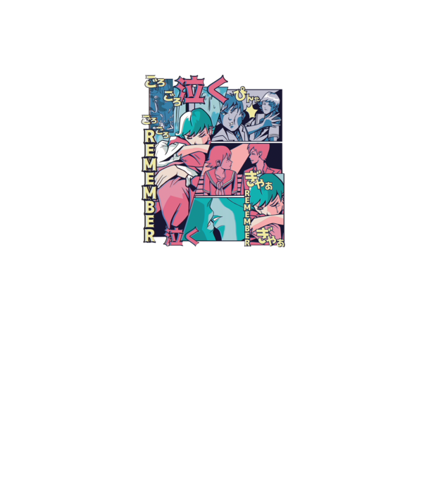 Anime Vaporwave benzi desenate model alb pe tricou