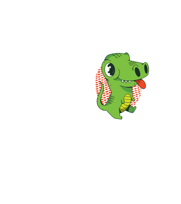 Dinozaur drăguț model galben neon pe tricou
