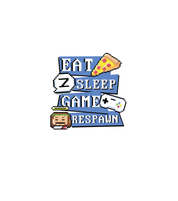 Eat, Sleep, Game respawn model alb pe tricou