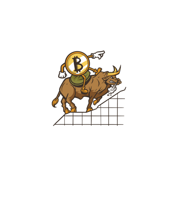 Taur Bitcoin model gri pe tricou
