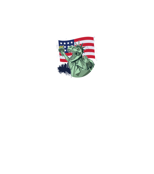 Ziua Independenței americane 4 iulie T-rex model alb pe tricou
