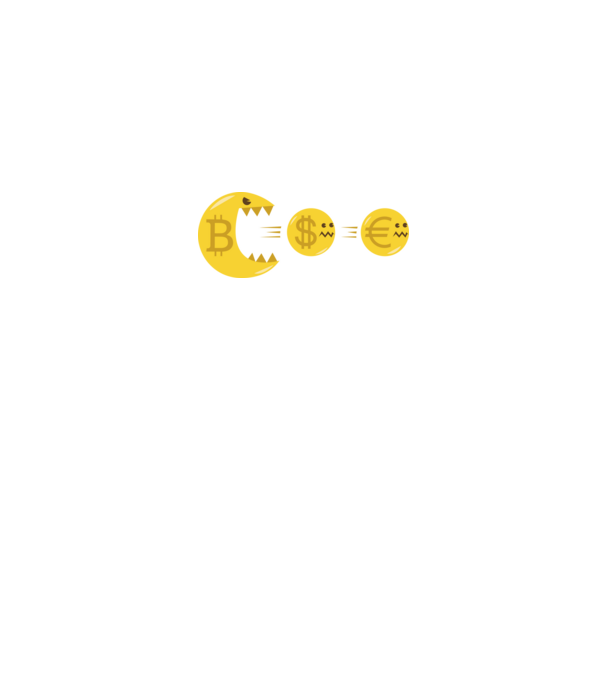 Bitcoin Pacman model negru pe tricou