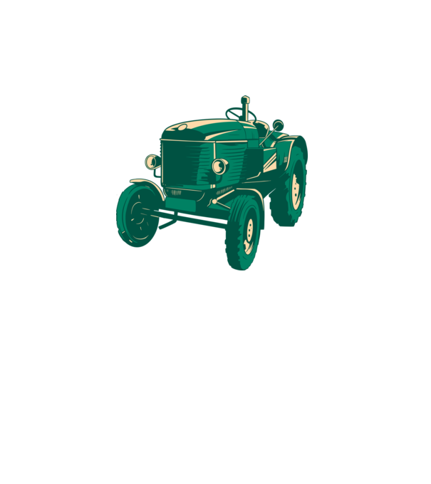 Tractor vechi model alb pe tricou