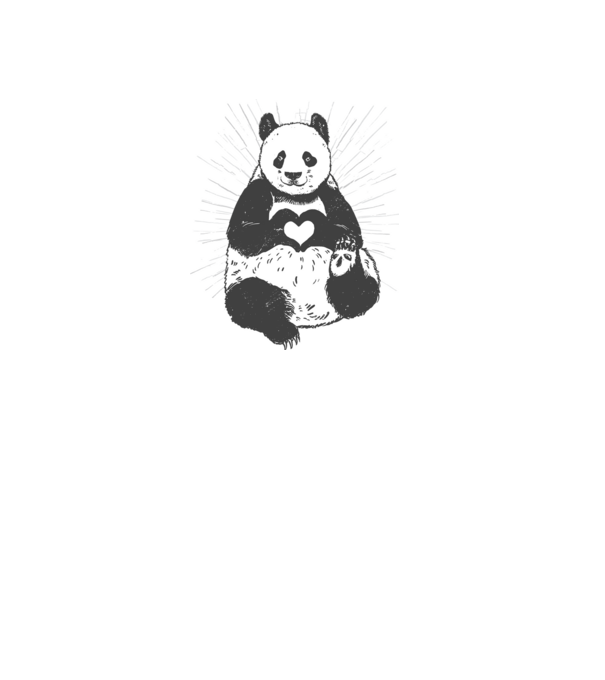 Inimă panda model gri pe tricou
