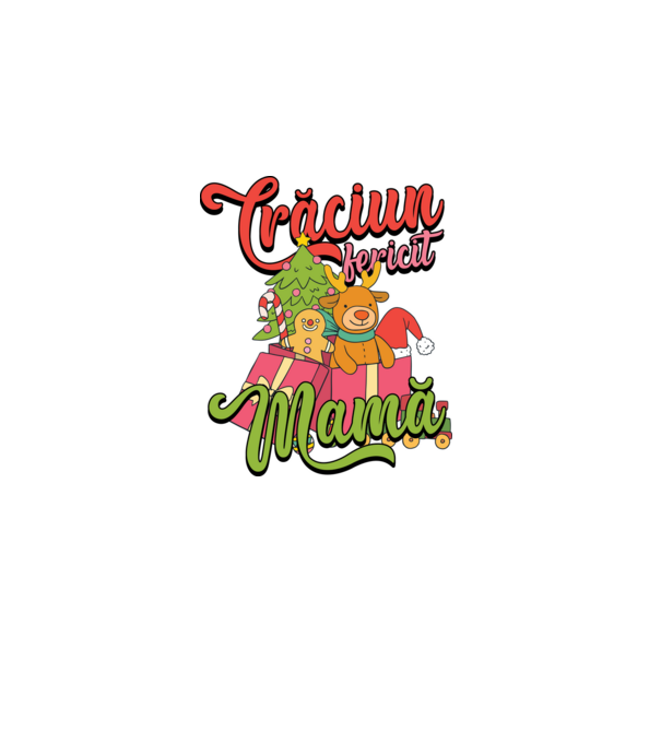 CRĂCIUN FERICIT MAMĂ model negru pe tricou