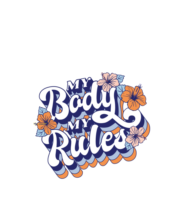 My Body My Rules model alb pe tricou