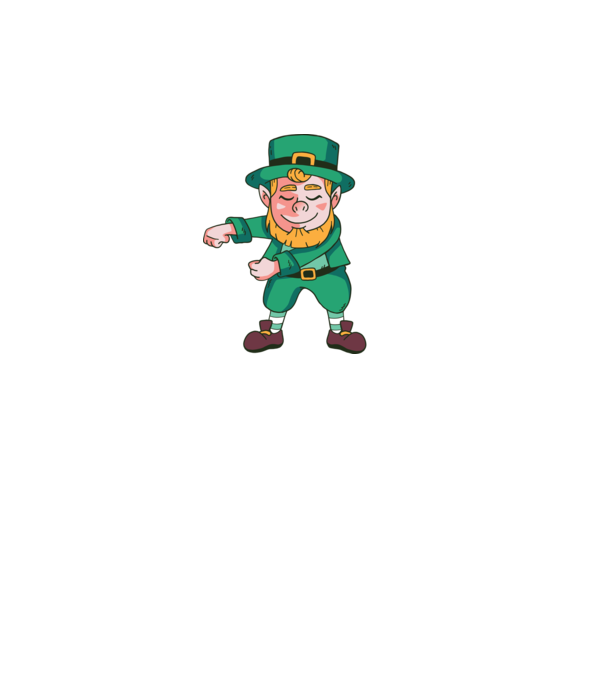 Leprechaun Floss - St. Patrick DAB dans model albastru închis pe tricou