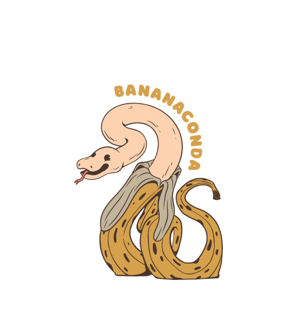 Bananaconda model alb pe tricou