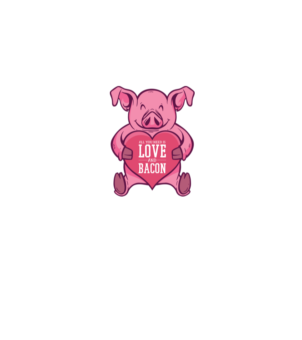 All you need is love and bacon model albastru jeanși pe tricou