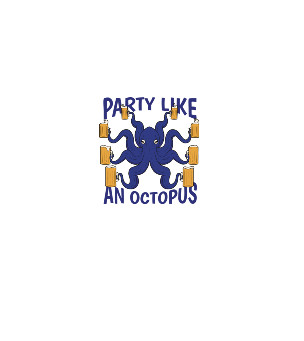 Party Like An Octopus model gri pe tricou