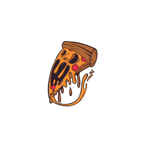 Pizza Horror model nisipiu pe tricou