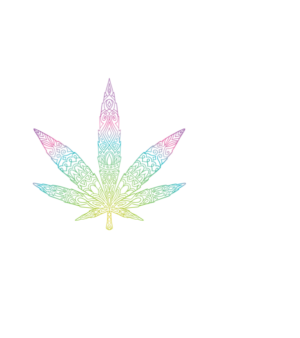 Frunză colorată de marijuana model negru pe tricou