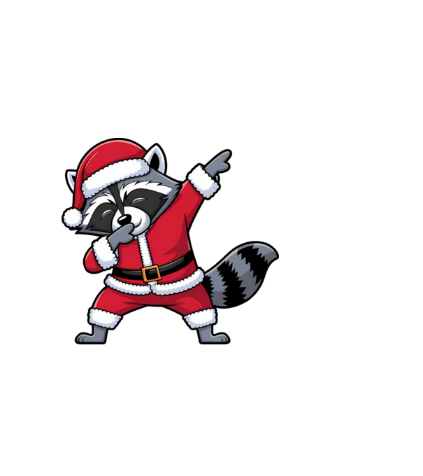 Raton Dab Xmas model alb pe tricou