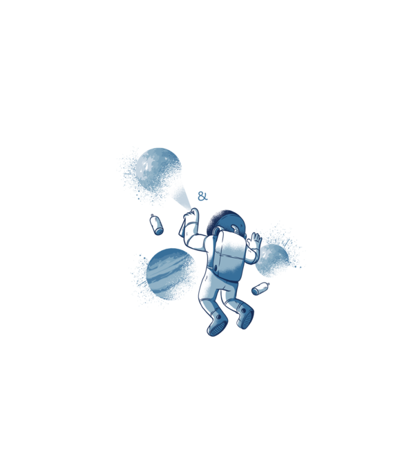 Graffiti Astronaut model negru pe tricou