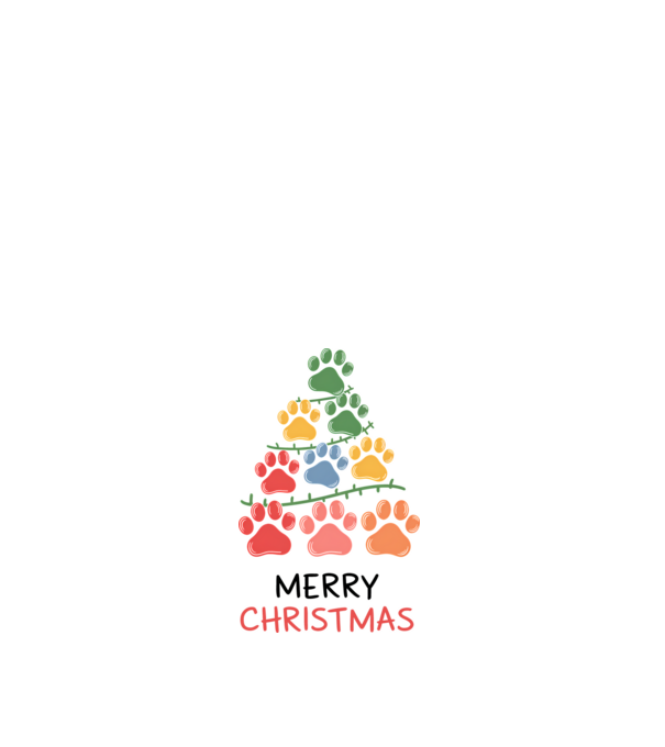 Merry Christmas Paws Alb model alb pe tricou