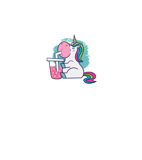 Unicorn Bubble Tea model alb pe tricou