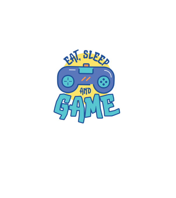Eat Sleep and Game model alb pe tricou