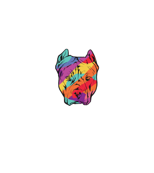 Cap colorat Pitbull model alb pe tricou