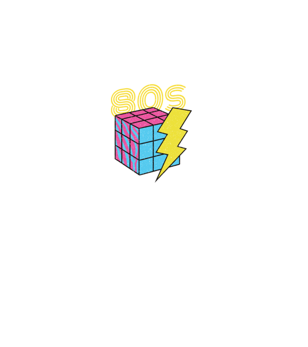 I love the 80s Cub Rubik model turcoaz pe tricou