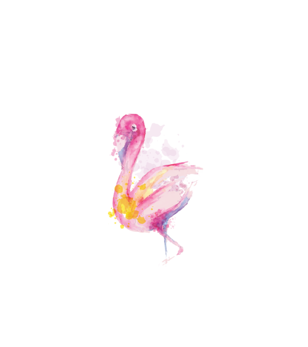 Flamingo Pictură model alb pe tricou