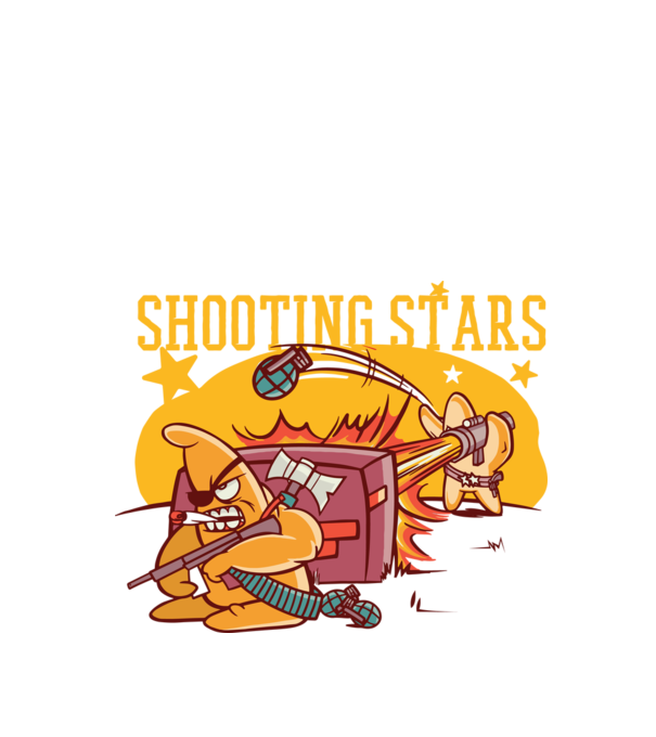 Shooting Stars model negru pe tricou