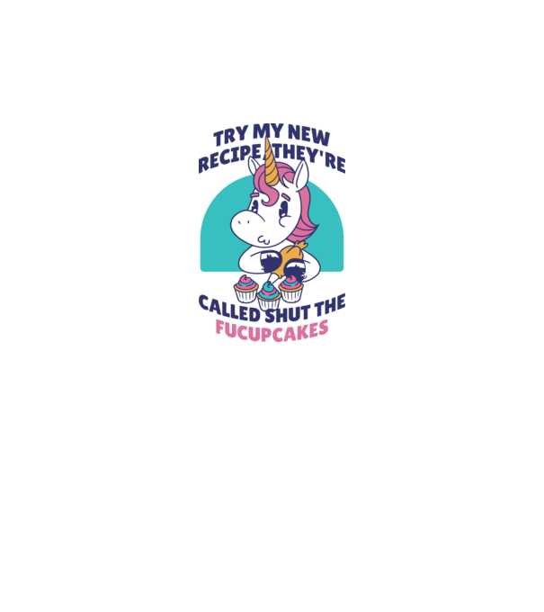 Unicorn Rețetă model alb pe tricou