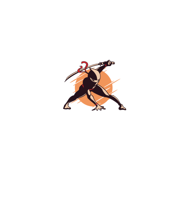 Ninja model alb pe tricou