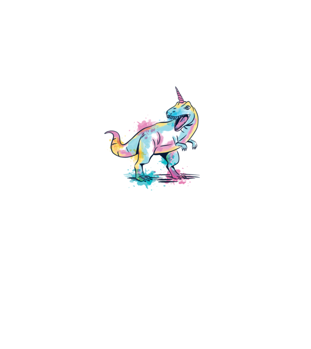 Unicornsaurus - Dinozaur Unicorn model alb pe tricou