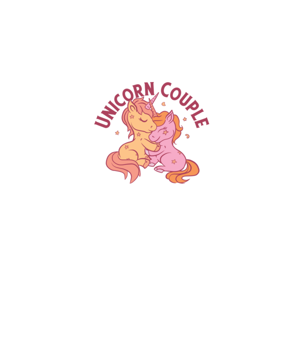 Pereche Unicorn model alb pe tricou