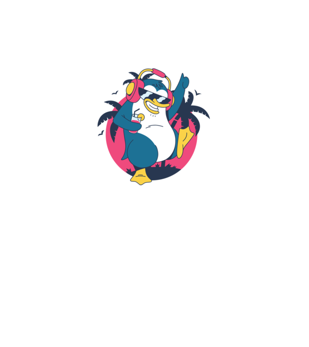 Pinguin de Petrecere model gri pe tricou