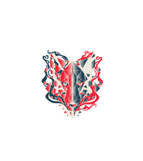 Wolf Head model negru pe tricou
