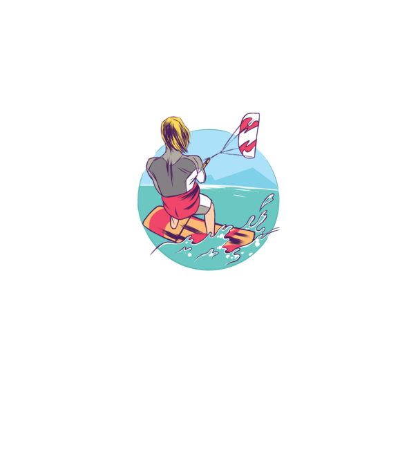 Kite Surf model negru pe tricou