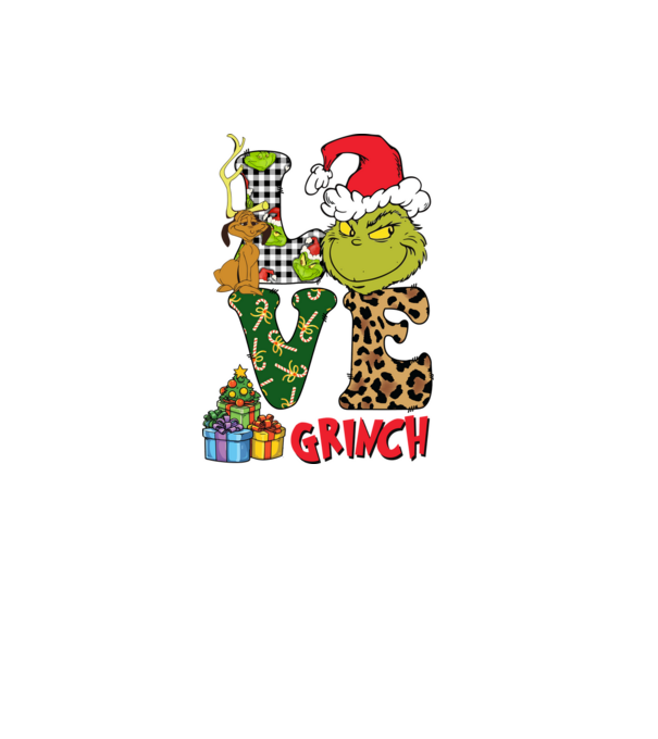 Love Grinch model negru pe tricou