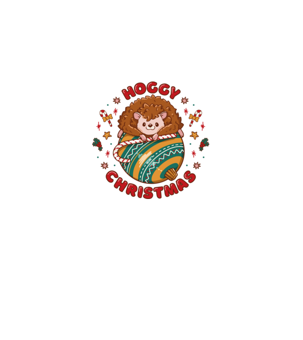 Hoggy Christmas Crăciun cu Arici model alb pe tricou