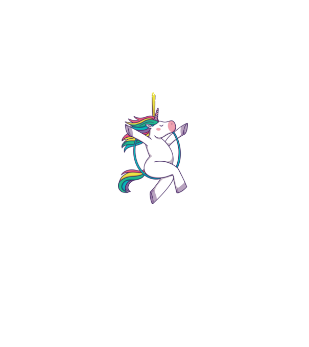 Unicorn pe cerc model alb pe tricou