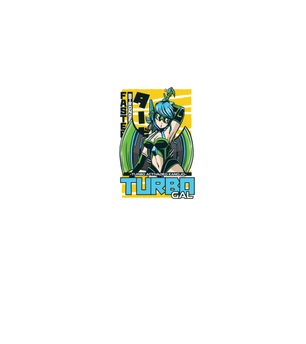 Turbo Gal Anime model gri pe tricou
