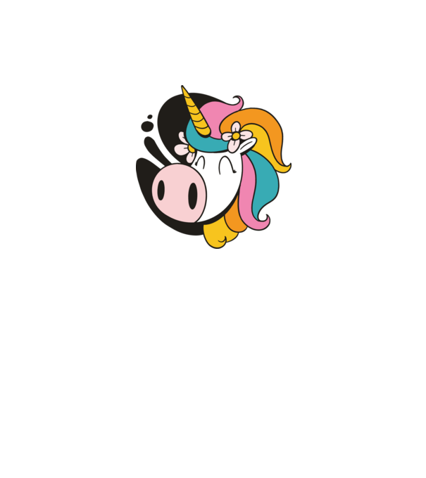 Unicorn drăguț model alb pe tricou