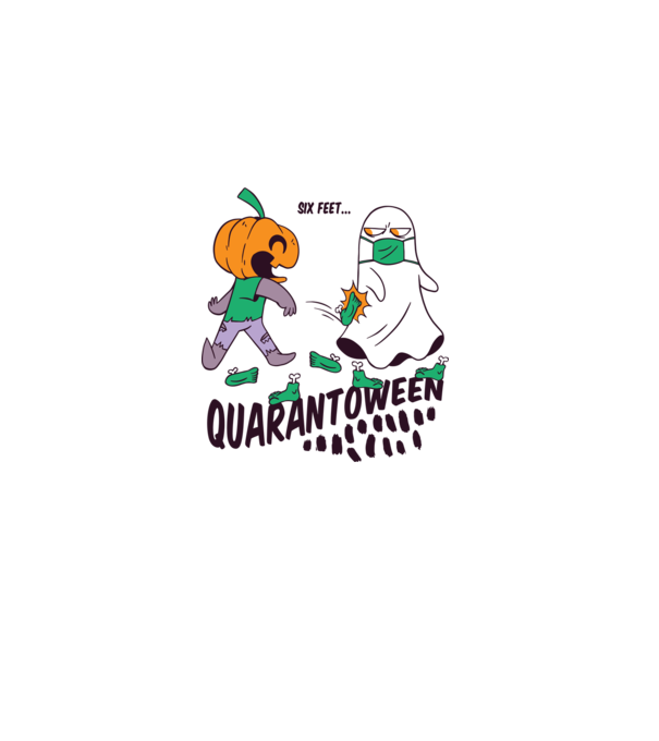 Quarantoween model alb pe tricou