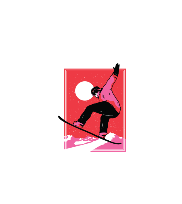 Snowboard poster model albastru închis pe tricou