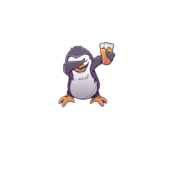 Pinguin cu Bere DAB model gri pe tricou