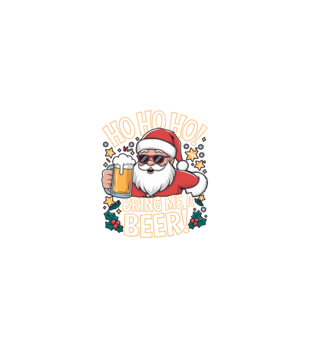 HO HO HO bring me a BEER santa Negru model nisipiu pe tricou