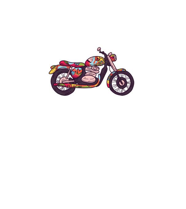 Motociclist Hippi model turcoaz pe tricou